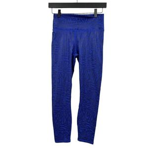 Fabletics Define High-Waisted Powerhold Kick Butt Nightfall Blue 7/8 Leggings